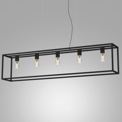 Hanglamp aan een koord FRAME 5xE27/60W/230V zwart