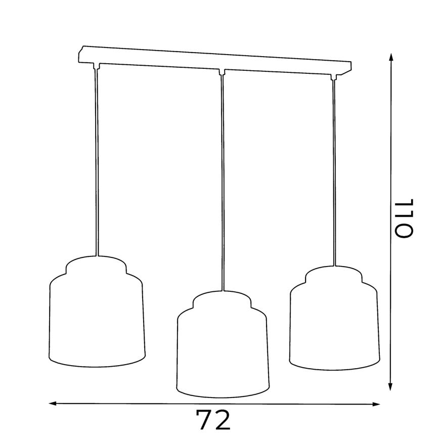 Hanglamp aan een koord FRODI 3xE27/60W/230V zwart
