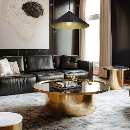 Hanglamp aan een koord FUJI 1xE27/60W/230V diameter 50 cm zwart/goud