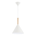 Hanglamp aan een koord FUKS 1xE27/15W/230V crème/beige