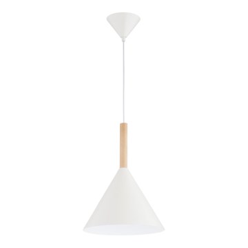 Hanglamp aan een koord FUKS 1xE27/15W/230V crème/beige