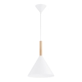 Hanglamp aan een koord FUKS 1xE27/15W/230V wit/beige