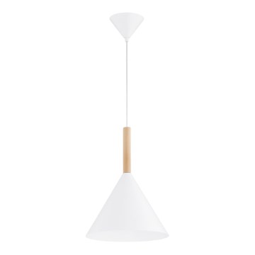 Hanglamp aan een koord FUKS 1xE27/15W/230V wit/beige