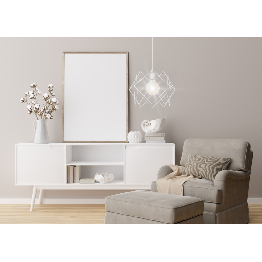 Hanglamp aan een koord GALL 1xE27/60W/230V wit