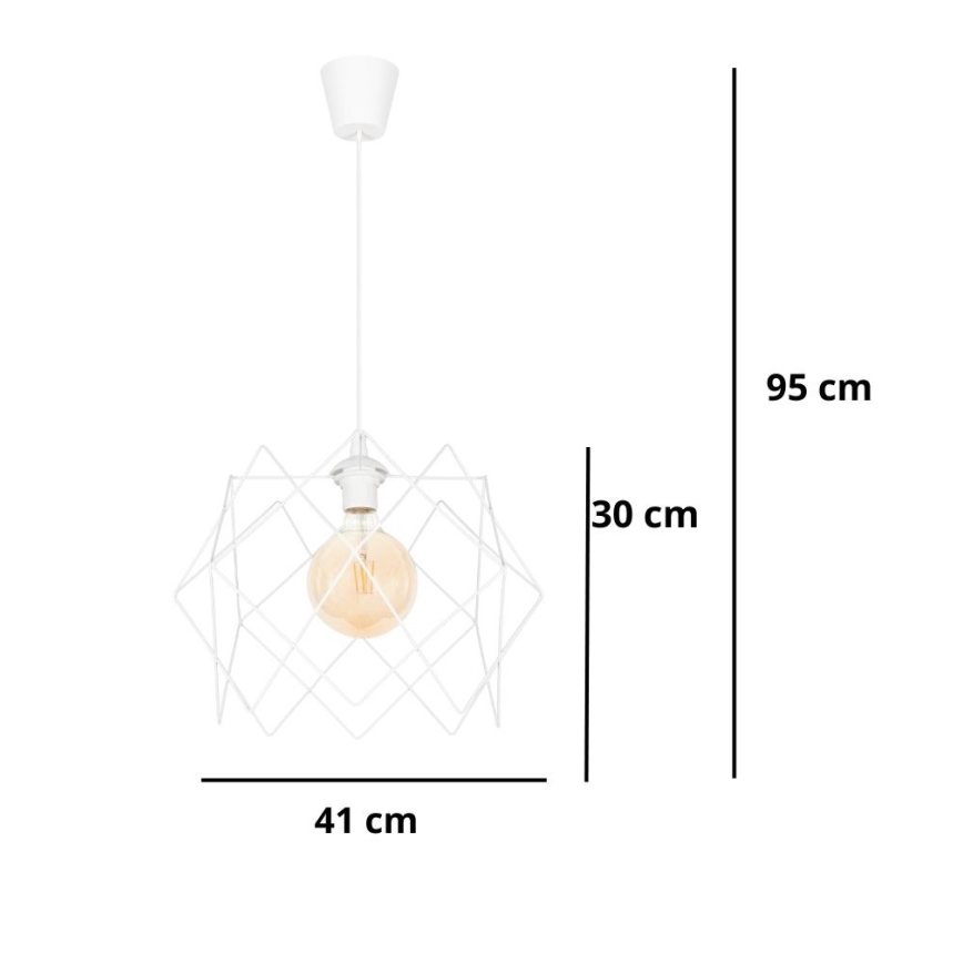 Hanglamp aan een koord GALL 1xE27/60W/230V wit