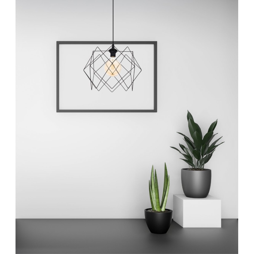 Hanglamp aan een koord GALL 1xE27/60W/230V zwart