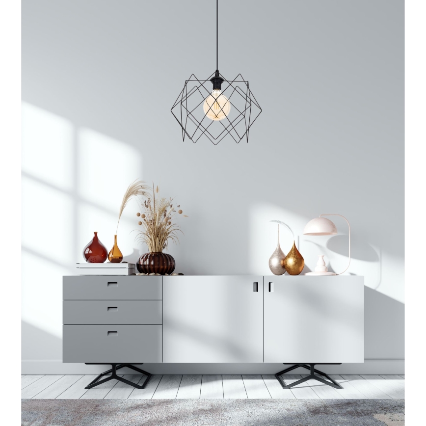 Hanglamp aan een koord GALL 1xE27/60W/230V zwart
