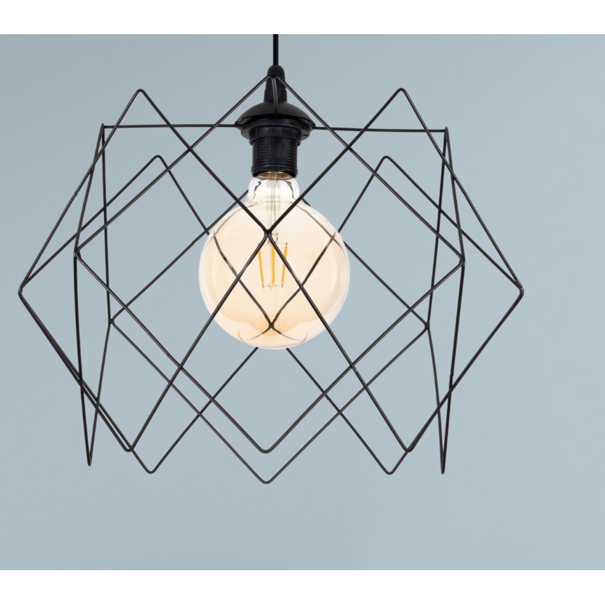 Hanglamp aan een koord GALL 1xE27/60W/230V zwart