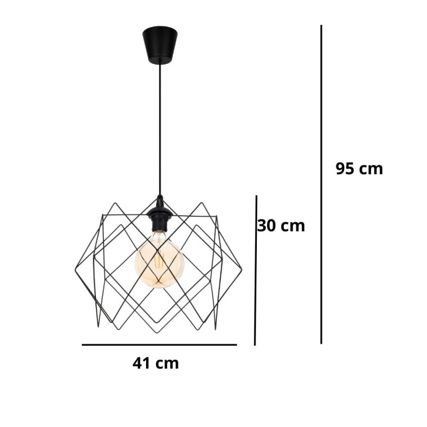 Hanglamp aan een koord GALL 1xE27/60W/230V zwart