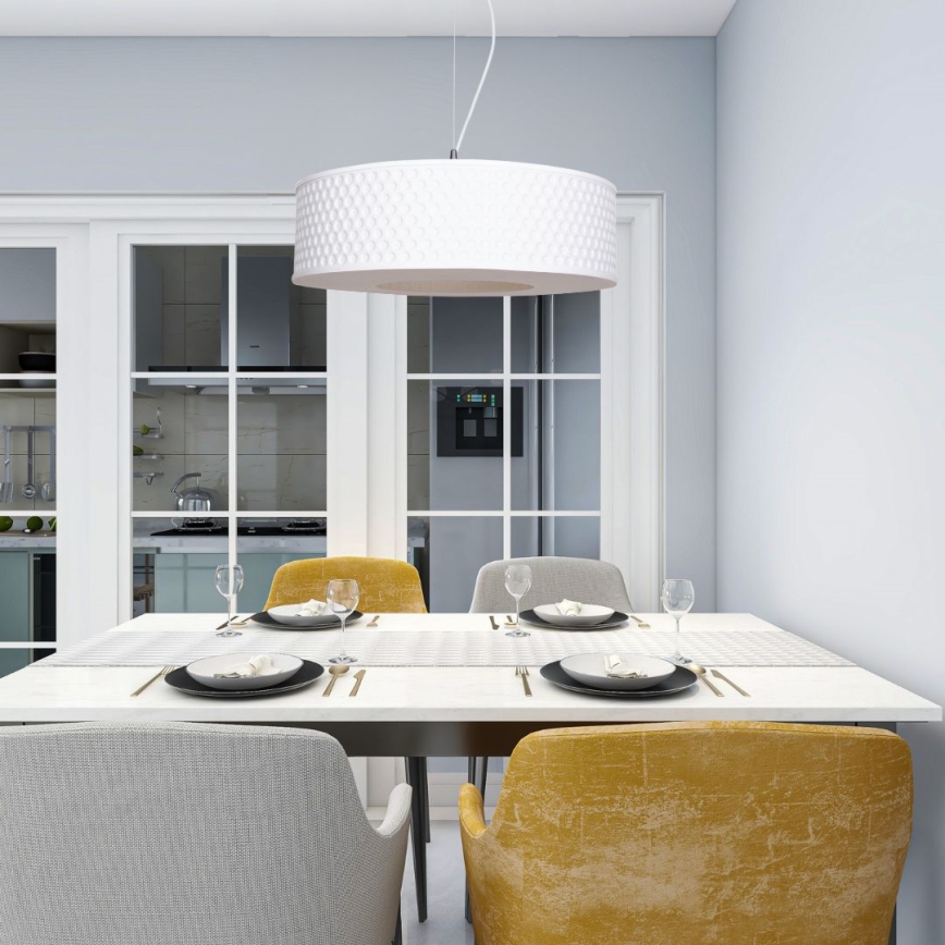 Hanglamp aan een koord GARDA 1xE27/60W/230V diameter 40 cm wit