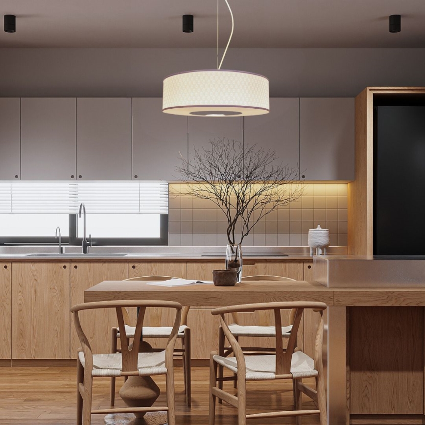 Hanglamp aan een koord GARDA 1xE27/60W/230V diameter 40 cm wit