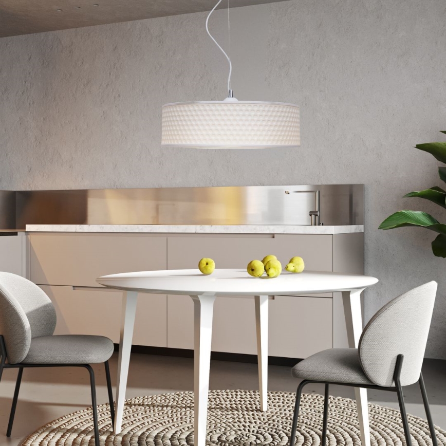 Hanglamp aan een koord GARDA 1xE27/60W/230V diameter 40 cm wit