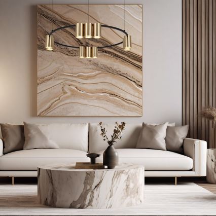 Hanglamp aan een koord GENESIS 10xGU10/8W/230V goud