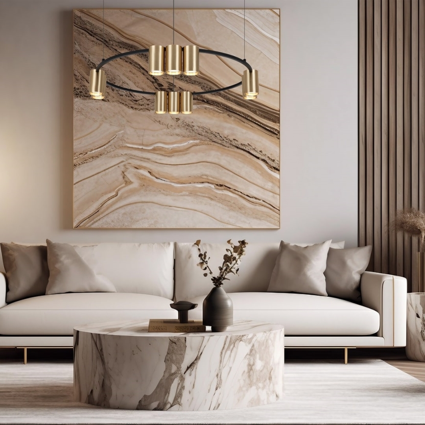 Hanglamp aan een koord GENESIS 10xGU10/8W/230V goud