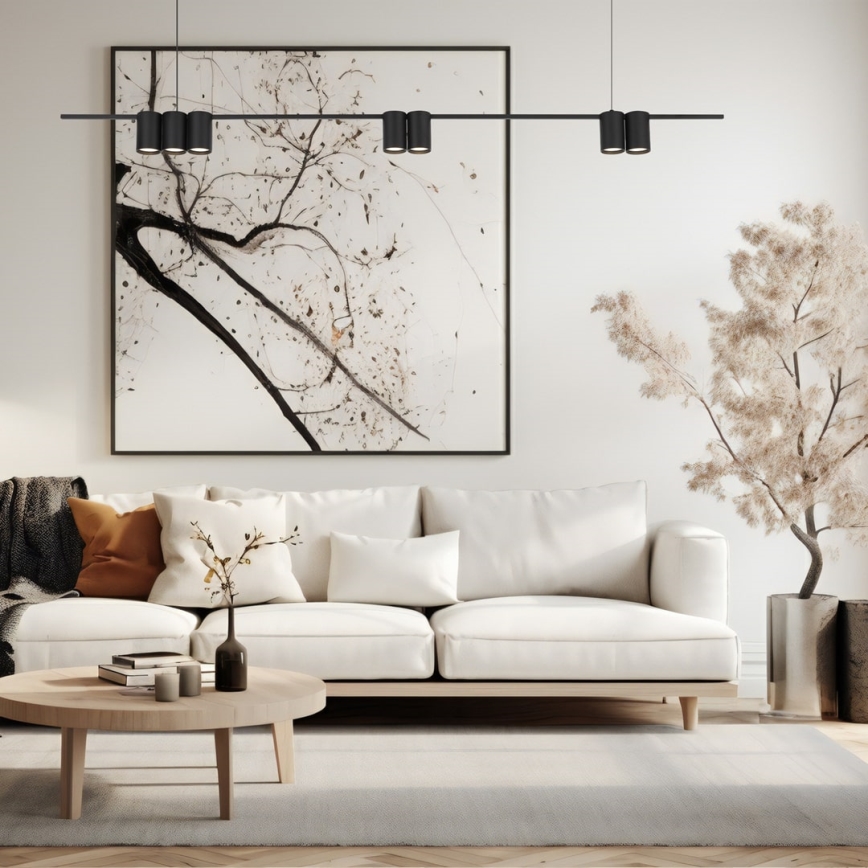 Hanglamp aan een koord GENESIS 7xGU10/8W/230V zwart