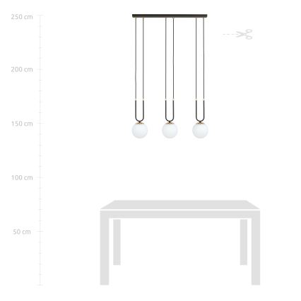 Hanglamp aan een koord GLAM 3xE14/10W/230V zwart