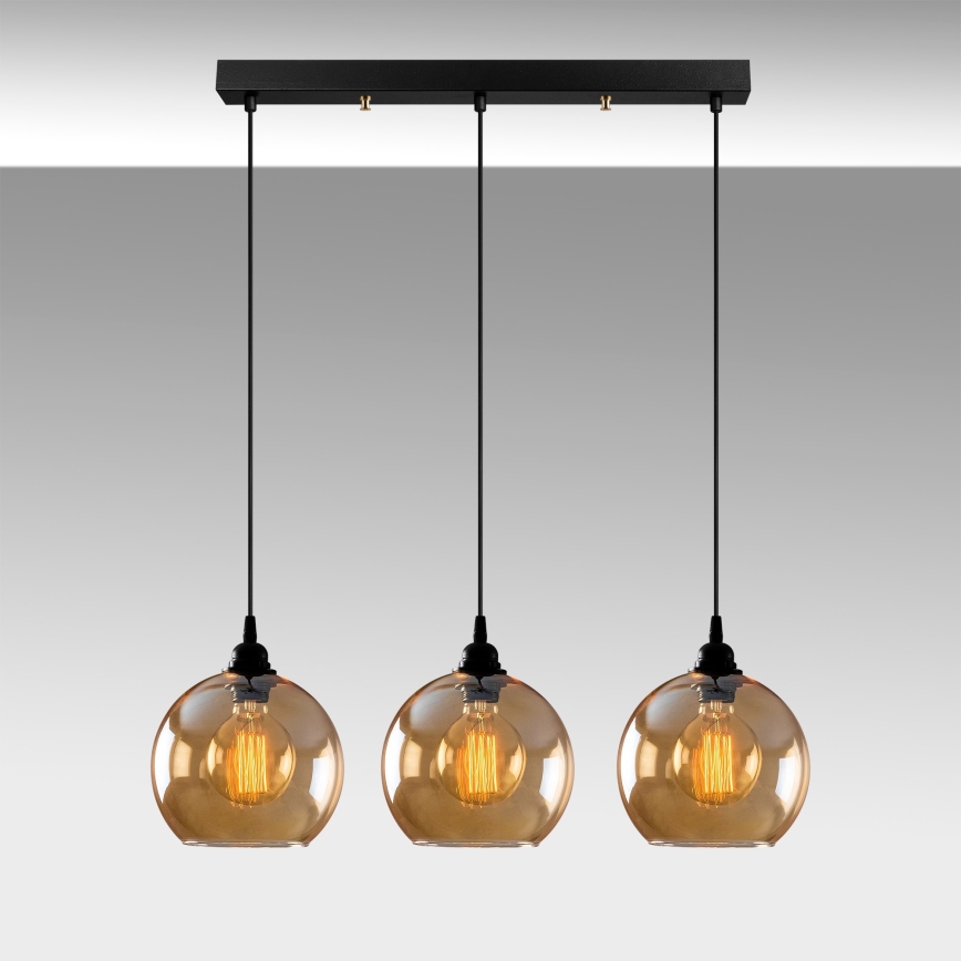 Hanglamp aan een koord GOLD 3xE27/40W/230V