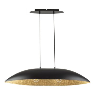 Hanglamp aan een koord GONDOLA 2xE27/60W/230V zwart/goud