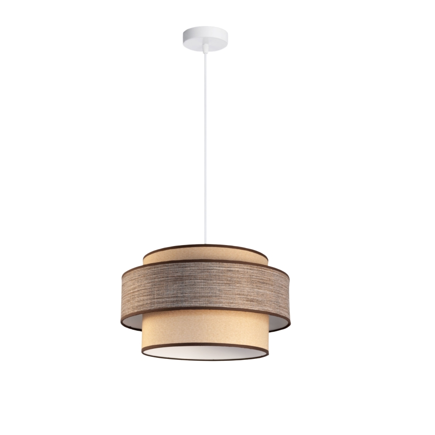 Hanglamp aan een koord GRACE 1xE27/60W/230V beige/bruin