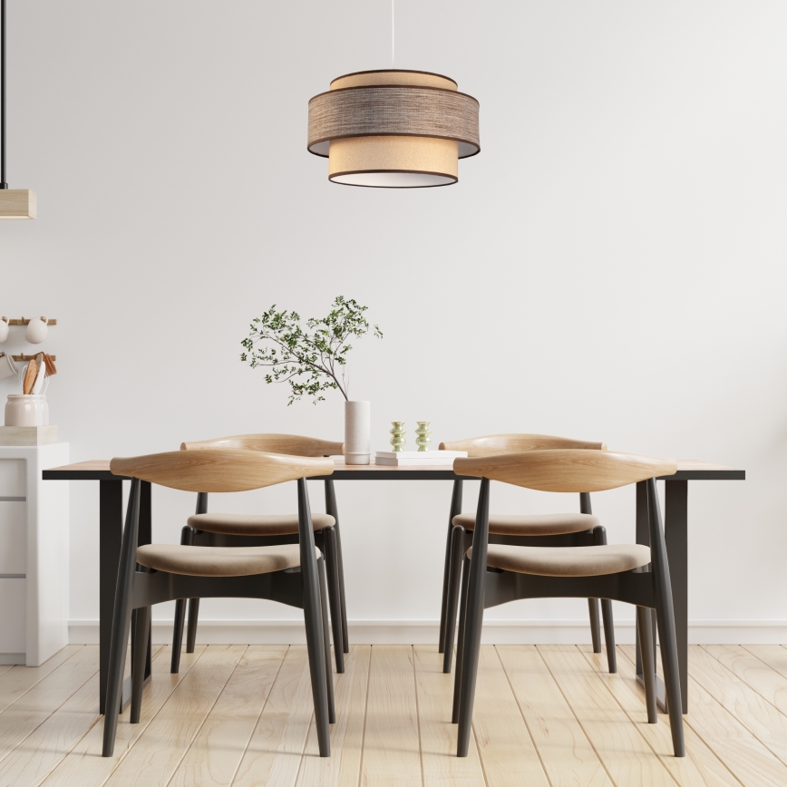 Hanglamp aan een koord GRACE 1xE27/60W/230V beige/bruin