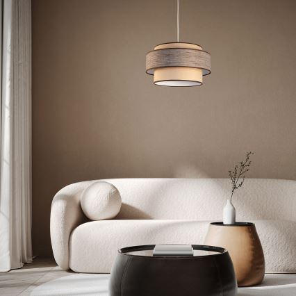 Hanglamp aan een koord GRACE 1xE27/60W/230V beige/bruin