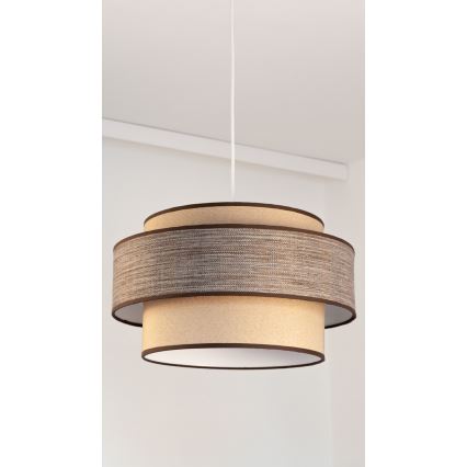 Hanglamp aan een koord GRACE 1xE27/60W/230V beige/bruin