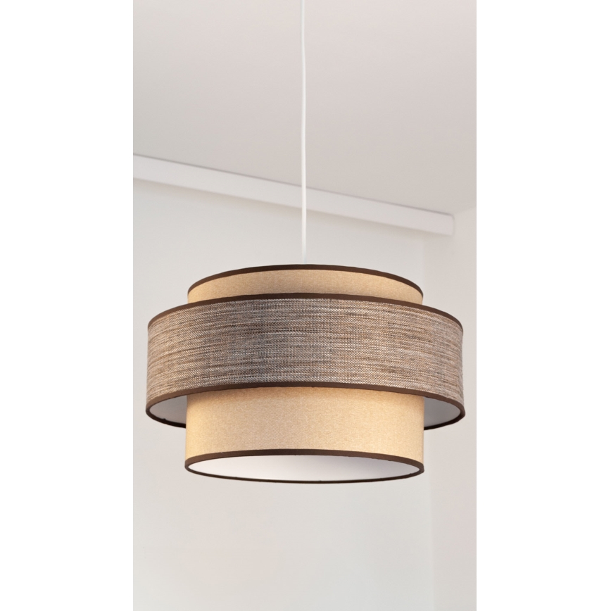 Hanglamp aan een koord GRACE 1xE27/60W/230V beige/bruin