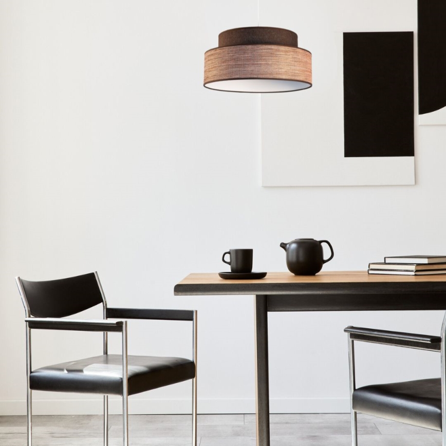 Hanglamp aan een koord GRACE 1xE27/60W/230V bruin/beige
