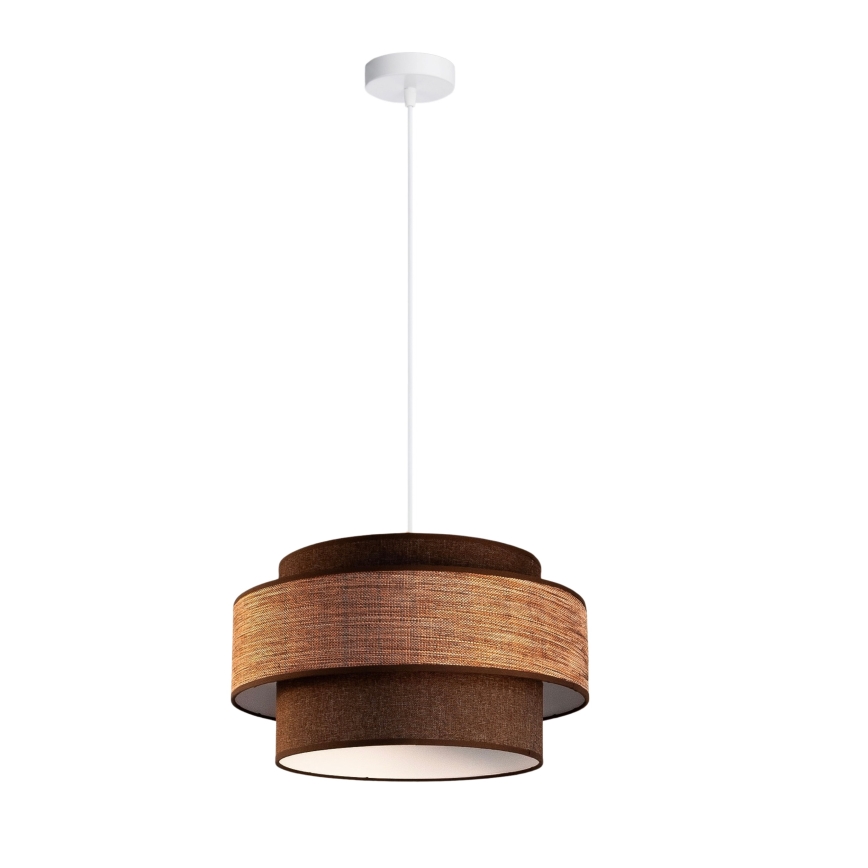 Hanglamp aan een koord GRACE 1xE27/60W/230V bruin/beige