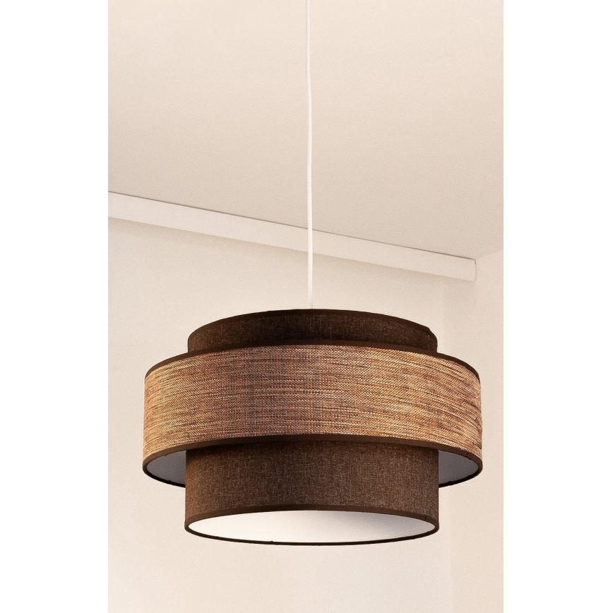 Hanglamp aan een koord GRACE 1xE27/60W/230V bruin/beige