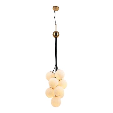 Hanglamp aan een koord GRAPES 10xE27/7W/230V brons/wit