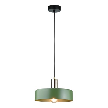 Hanglamp aan een koord HAKI 1xE27/60W/230V groen/zwart/glanzend chroom