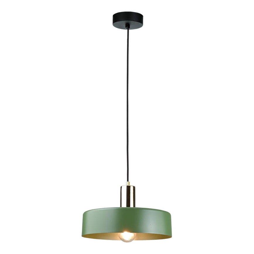 Hanglamp aan een koord HAKI 1xE27/60W/230V groen/zwart/glanzend chroom