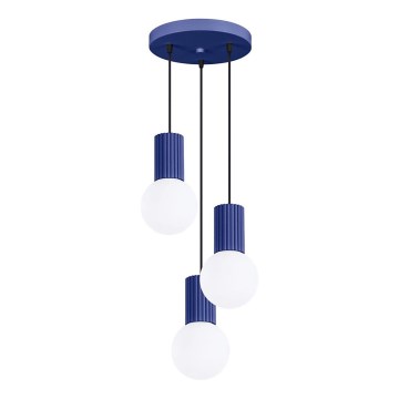 Hanglamp aan een koord HALO 3xG9/8W/230V diameter 25 cm blauw