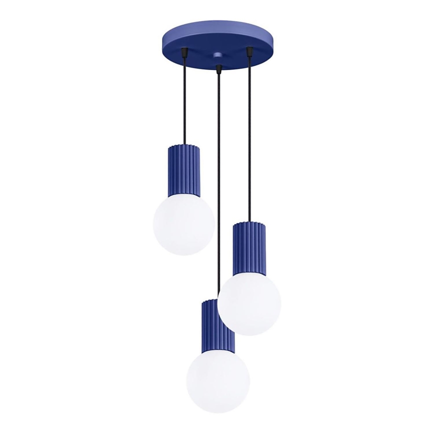 Hanglamp aan een koord HALO 3xG9/8W/230V diameter 25 cm blauw