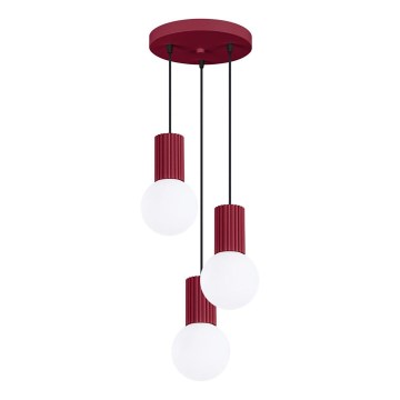 Hanglamp aan een koord HALO 3xG9/8W/230V diameter 25 cm rood