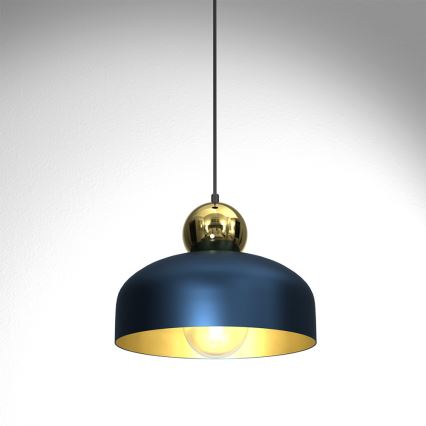 Hanglamp aan een koord HARALD 1xE27/60W/230V blauw