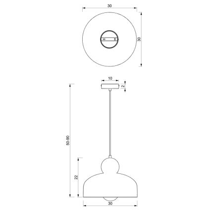 Hanglamp aan een koord HARALD 1xE27/60W/230V blauw