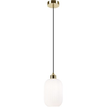 Hanglamp aan een koord HARMA 1xE27/15W/230V diameter 14 cm wit/goud