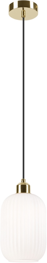 Hanglamp aan een koord HARMA 1xE27/15W/230V diameter 14 cm wit/goud