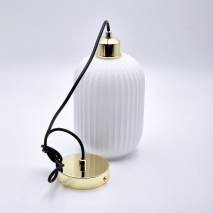 Hanglamp aan een koord HARMA 1xE27/15W/230V diameter 14 cm wit/goud