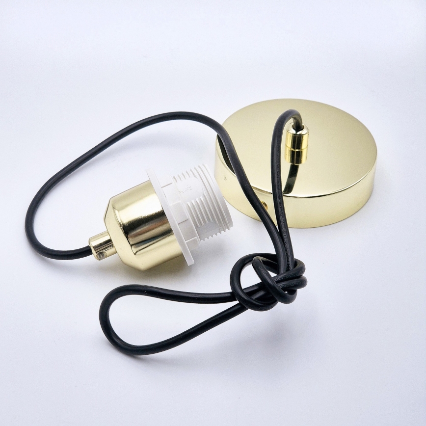 Hanglamp aan een koord HARMA 1xE27/15W/230V diameter 14 cm wit/goud