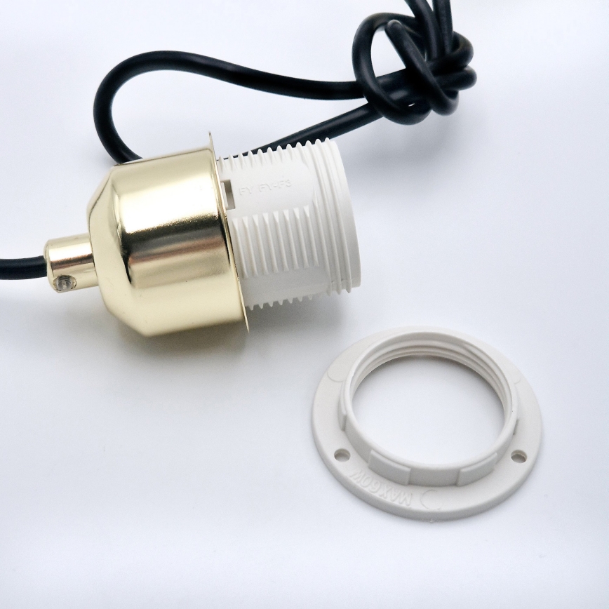 Hanglamp aan een koord HARMA 1xE27/15W/230V diameter 14 cm wit/goud