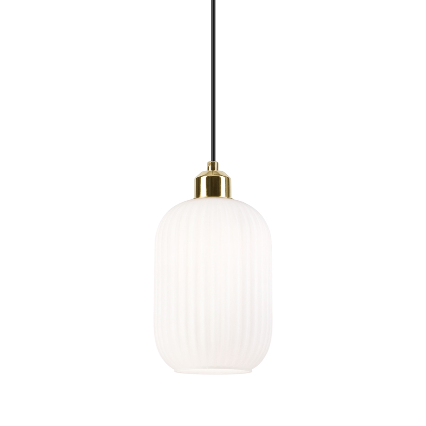 Hanglamp aan een koord HARMA 1xE27/15W/230V diameter 14 cm wit/goud