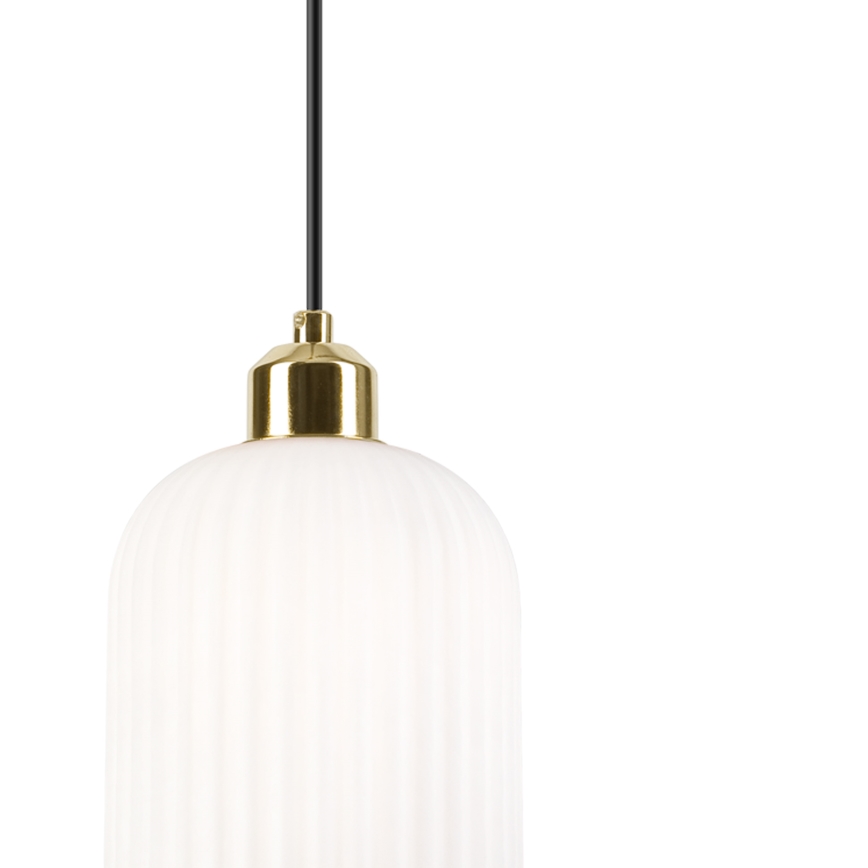 Hanglamp aan een koord HARMA 1xE27/15W/230V diameter 14 cm wit/goud