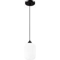 Hanglamp aan een koord HARMA 1xE27/15W/230V diameter 14 cm wit/zwart