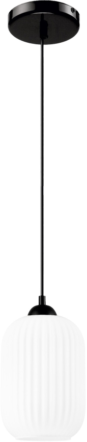 Hanglamp aan een koord HARMA 1xE27/15W/230V diameter 14 cm wit/zwart