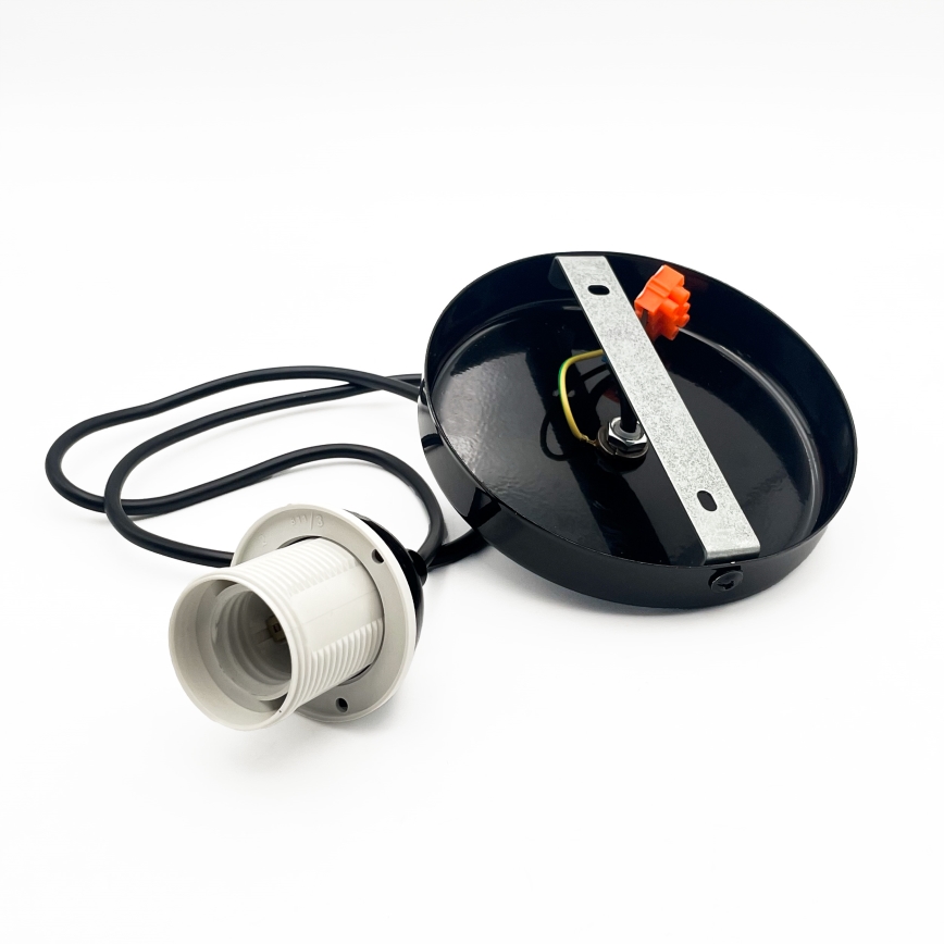 Hanglamp aan een koord HARMA 1xE27/15W/230V diameter 14 cm wit/zwart