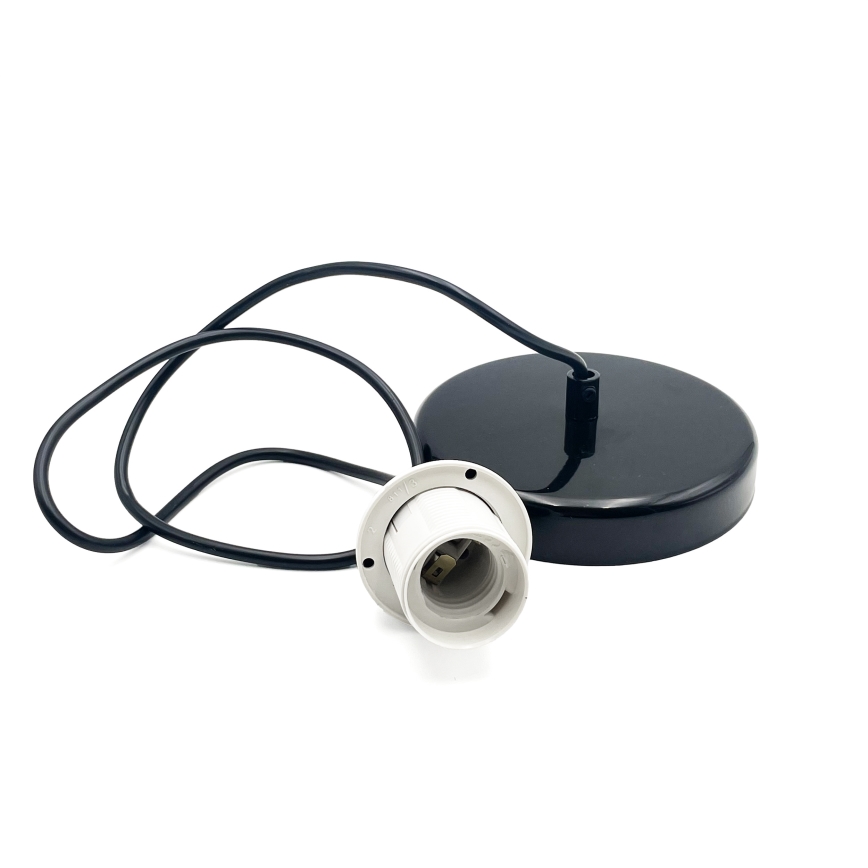 Hanglamp aan een koord HARMA 1xE27/15W/230V diameter 14 cm wit/zwart