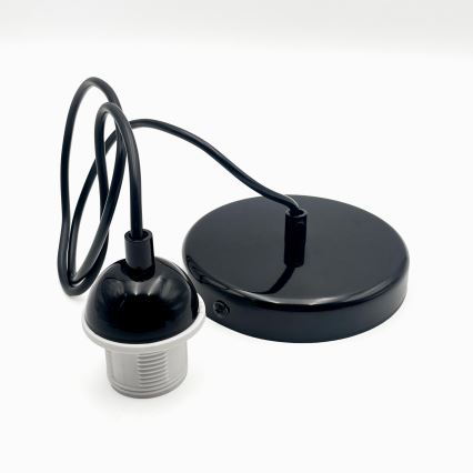 Hanglamp aan een koord HARMA 1xE27/15W/230V diameter 14 cm wit/zwart